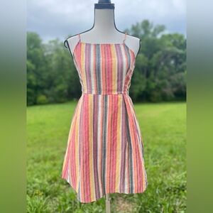 SHEIN Pink and Gray Spaghetti Strap Sundress